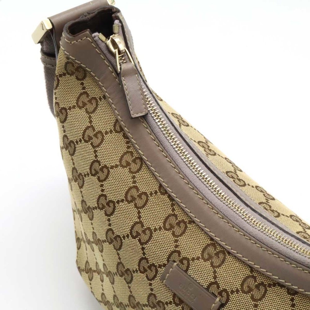 GUCCI GG canvas shoulder bag leather khaki beige greige light pink 181092 - Picture 7 of 9